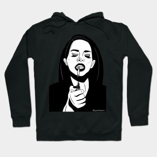 Aesthetic Smoking Girl (Black and white ) Hoodie